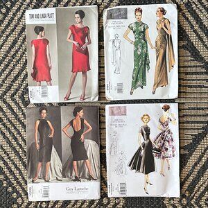 Lot of 4 VOGUE Vintage Style Women's Dresses Sewing Patterns - ALL UNCUT